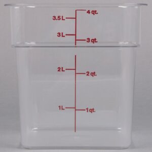 CONTENEDOR DE POLICARBONATO TRANSPARENTE DE 3.8 LTS CAMSQUARE MOD. 4SFSCW-135 CAMBRO®