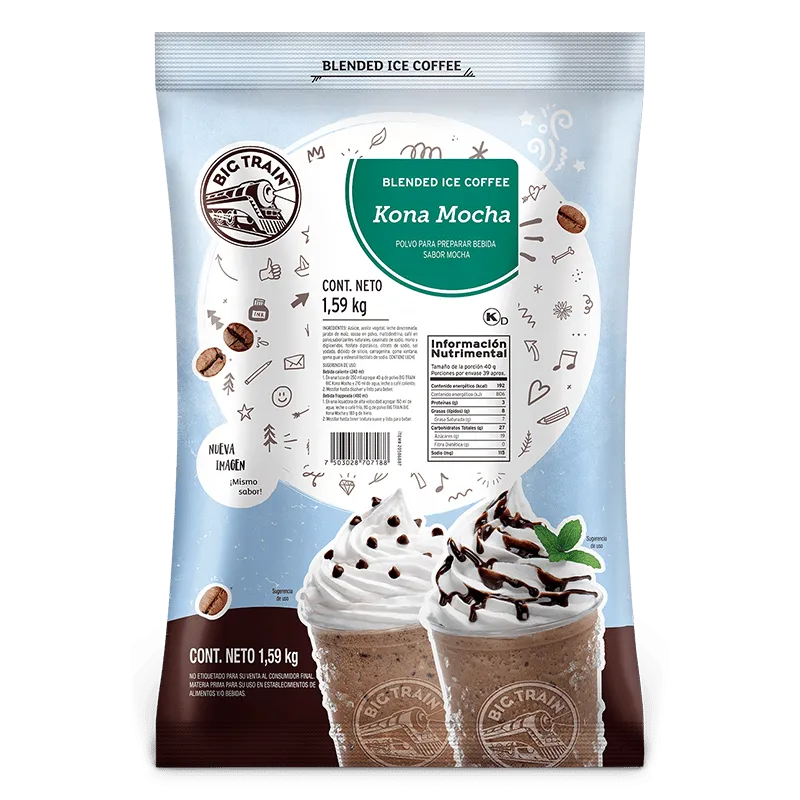 KONA MOCHA BLENDED ICE COFFEE BIG TRAIN
