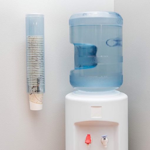 Dispensador de vasos de agua montado en la pared Dispensador de vasos con  botón de un solo toque Soporte de plástico antipolvo para vasos de papel