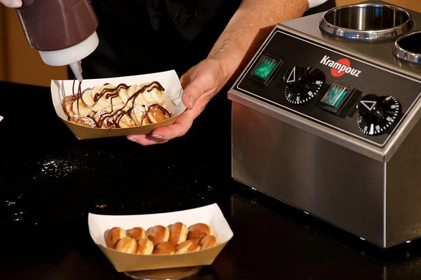 WAFFLERA PARA MINI PANQUEQUES (PROFITEROLES) M: (WECIAL) 180 GRADOS 50 X 40 DIAMETRO -KRAMPOUZ® - Imagen 3